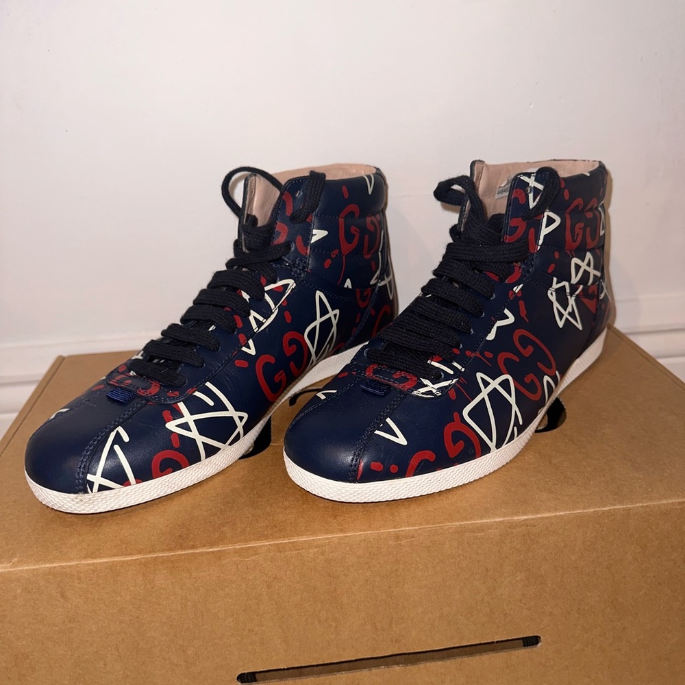 Authentic Gucci High-Top Tennis Sneakers